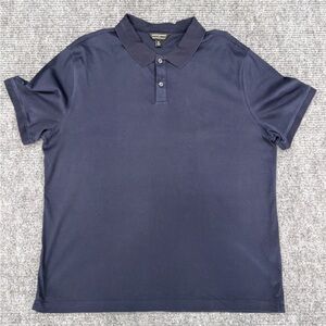 Banana Republic XL Luxe Touch Performance Polo Shirt Preppy Navy Blue (A1/034)